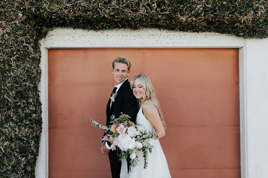 romantic darlington house wedding, la jolla california, orange door, blonde bride, Layered vintage florals