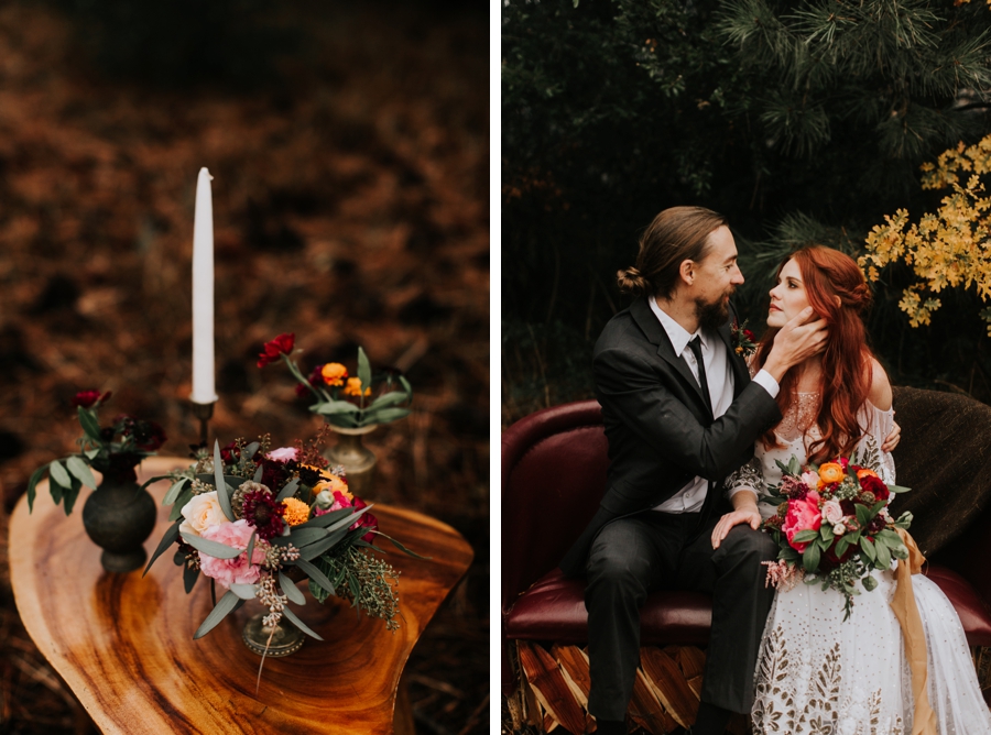 redwood wedding table bright + moody fall wedding inspiration