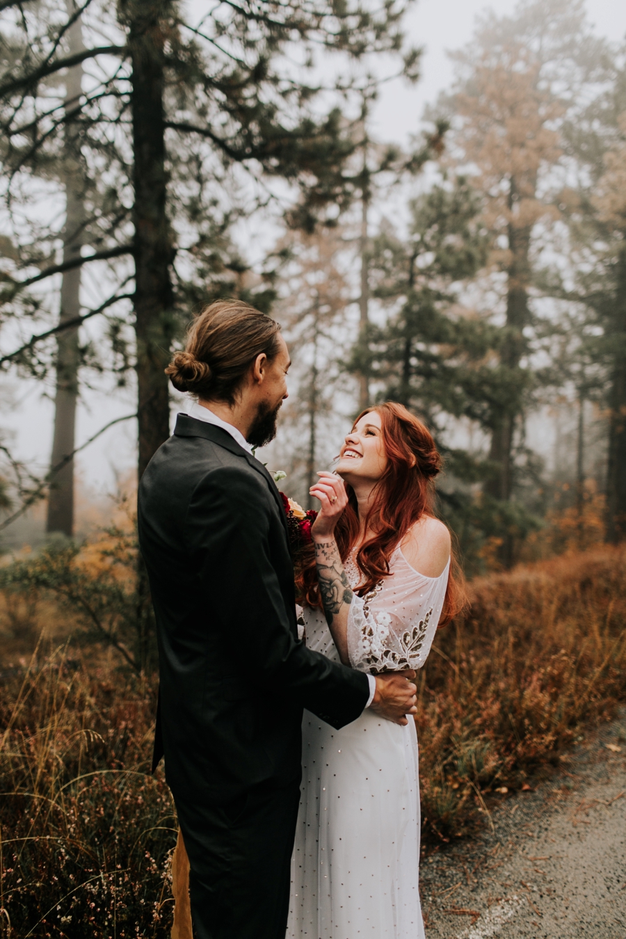 authentic wedding photographer, fall wedding photographer in the forest